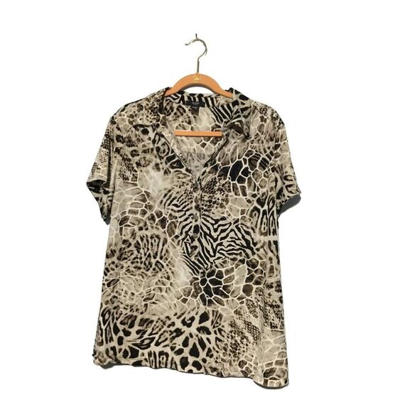 Alfani 2X Animal Print Stretch Top - Picture 1 of 9